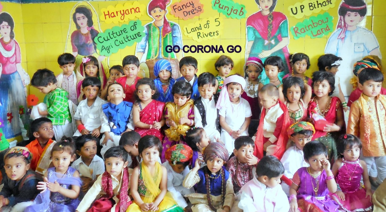 Children dressed in costumes from different Indian states